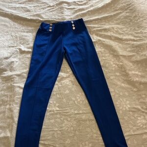 Erti couture, royal blue, stretchy pants.